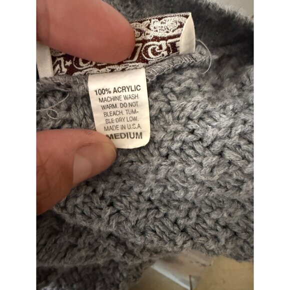 NGuage Womens Medium Gray Acrylic Button-Down Cropped Cardigan Sweater - Picture 5 of 5